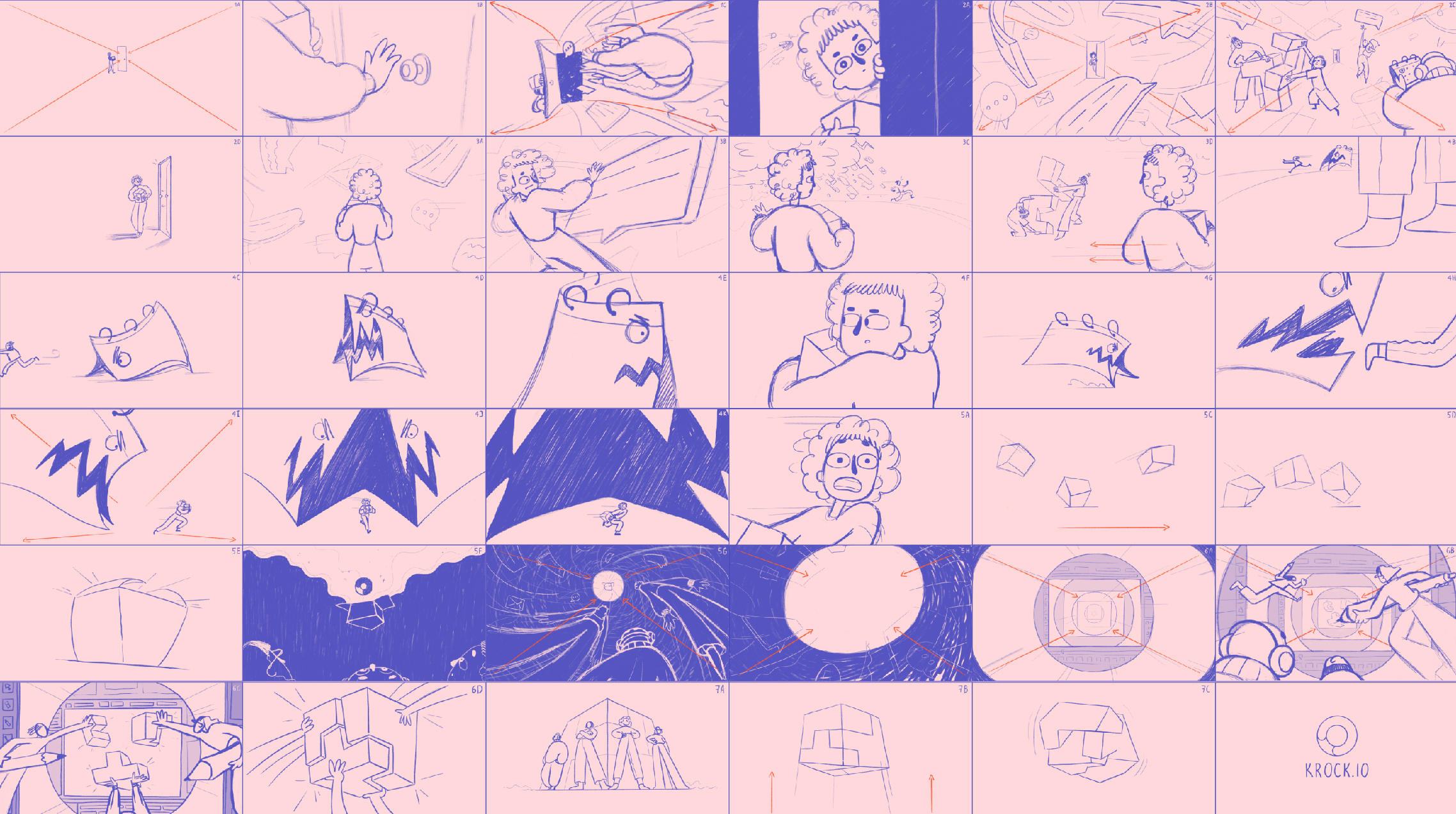 storyboard of a character